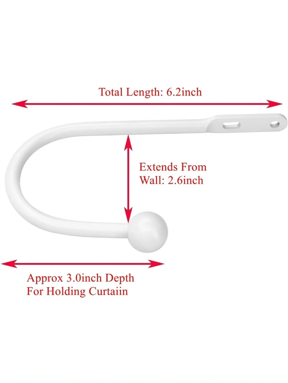 White Curtain Holdback Hooks